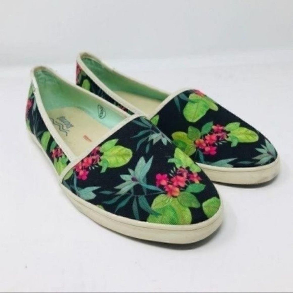 Soludos canvas flats tropical floral print slip on US 8 BoxG